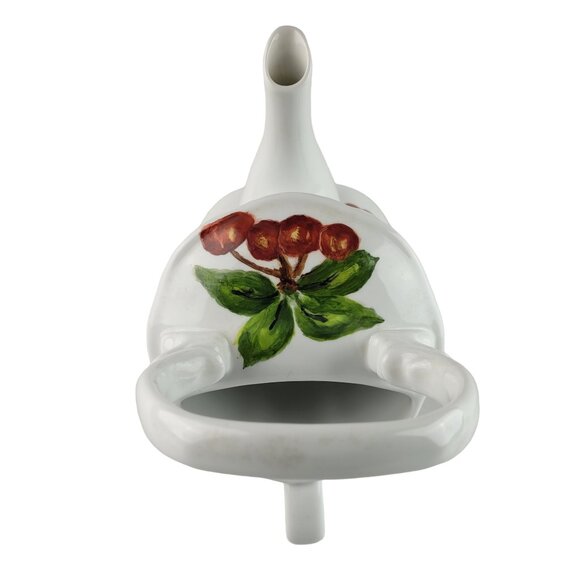 Cherry Ceramic Garden Hand Painted Watering Can Country Cottage Farmhouse Décor - Picture 5 of 12